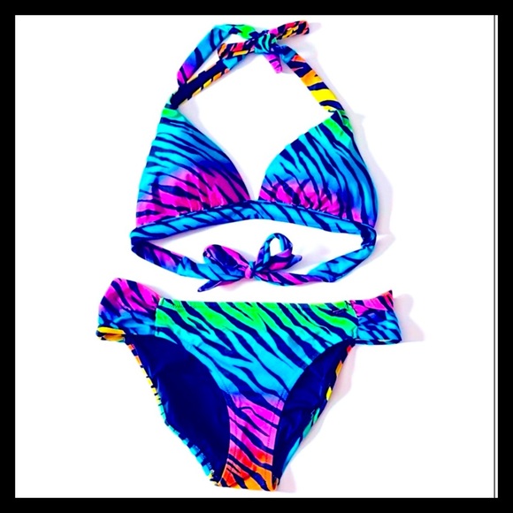 💕ⓅⒾⓃⓀ ⓋⓈ 2 Piece Colorful Animal Print Bikini💕 - Picture 1 of 7